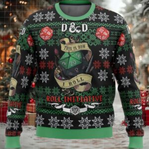 Dnd Roll Initiative Ugly Christmas Sweater