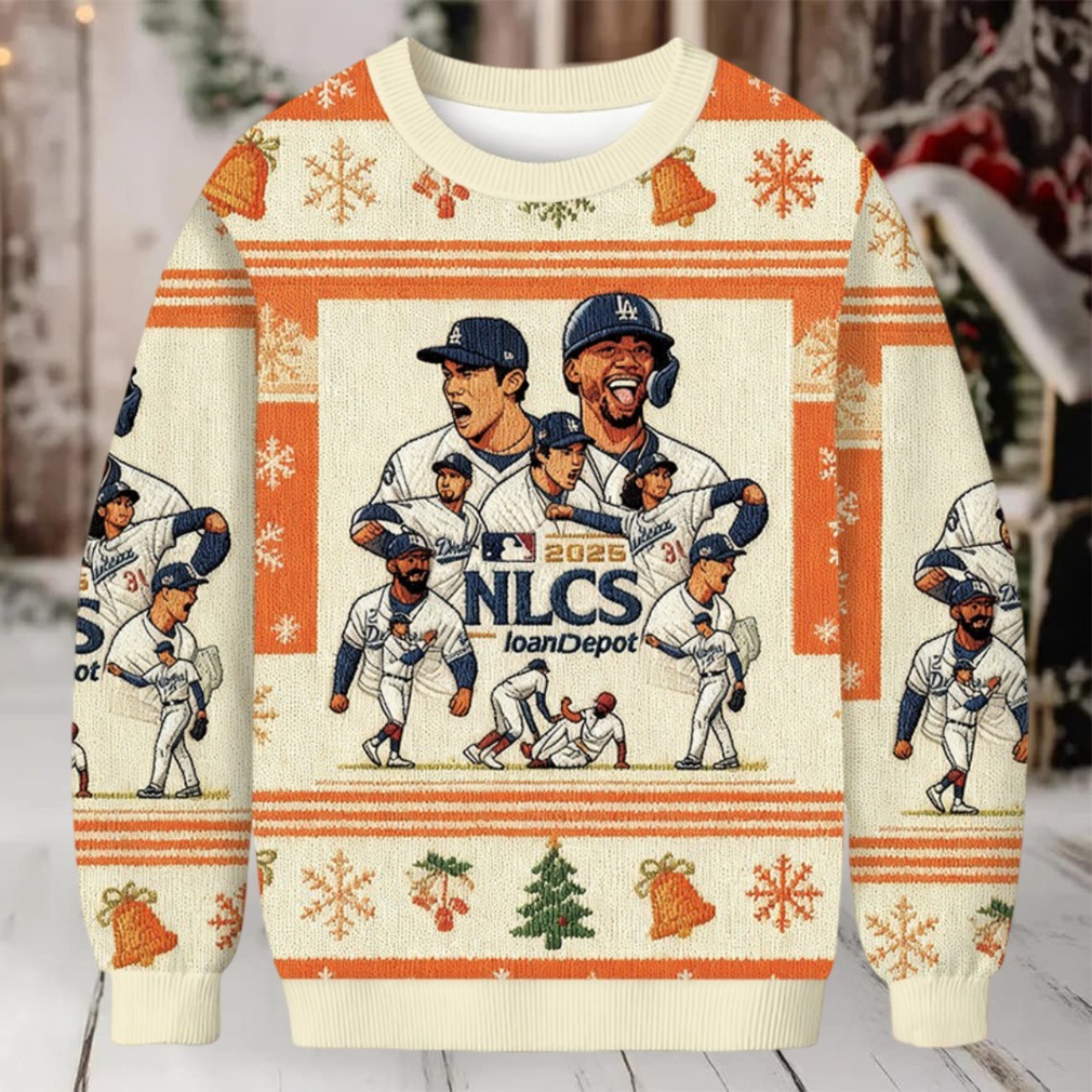 Dodgers 2025 NCSS Christmas Ugly Sweatshirt - Detail