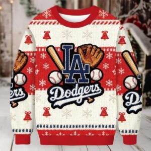 Dodgers LA Red Christmas Ugly Sweatshirt