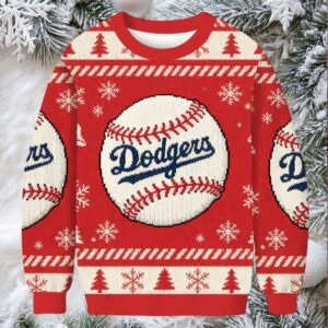 Dodgers Red Christmas Ugly Sweatshirt