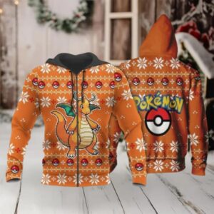 Dragonite Anime Pokemon Manga Ugly Christmas Sweater 1k818 Fan Gift Stylist Unisex Cartoon Graphic Outfits Aop 3d Hoodi