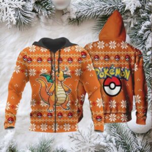 Dragonite Anime Pokemon Manga Ugly Christmas Sweater 1k818 Fan Gift Stylist Unisex Cartoon Graphic Outfits Aop 3d Hoodi