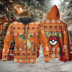 Dragonite Anime Pokemon Manga Ugly Christmas Sweater 1k818 Fan Gift Stylist Unisex Cartoon Graphic Outfits Aop 3d Hoodi