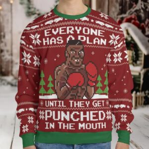 Everyone Has A Plan Mike Tyson Punch Out Ugly Christmas Sweatshirt