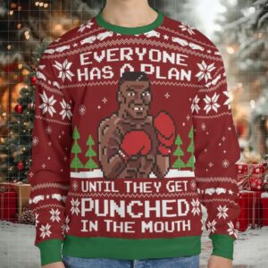 Everyone Has A Plan Mike Tyson Punch Out Ugly Christmas Sweatshirt