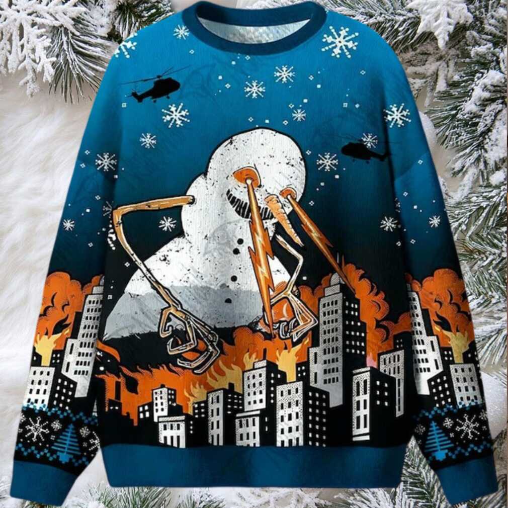 Evil Snowman City Destruction Jumper Ugly Sweater Evil Snowman City Destruction Jumper Ugly Sweater