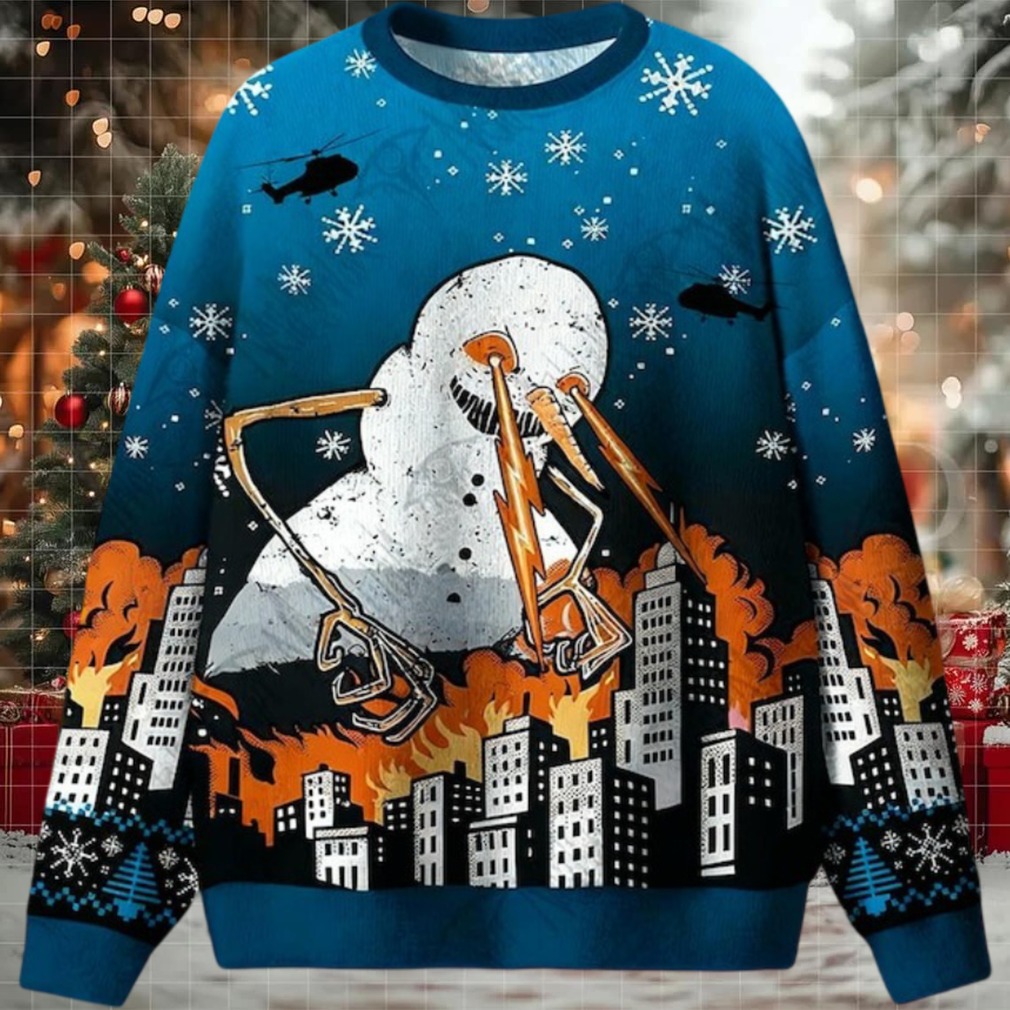Evil Snowman City Destruction Jumper Ugly Sweater Evil Snowman City Destruction Jumper Ugly Sweater