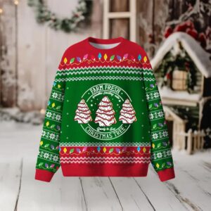 Farm Fresh Christmas Tree Cakes Ugly Sweater