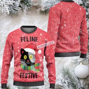 Feline Festive Cat Ugly Sweater Party