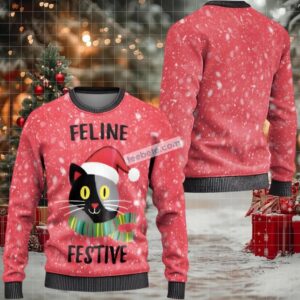 Feline Festive Cat Ugly Sweater Party