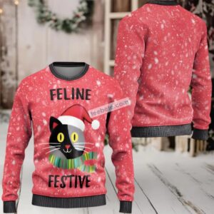 Feline Festive Cat Ugly Sweater Party