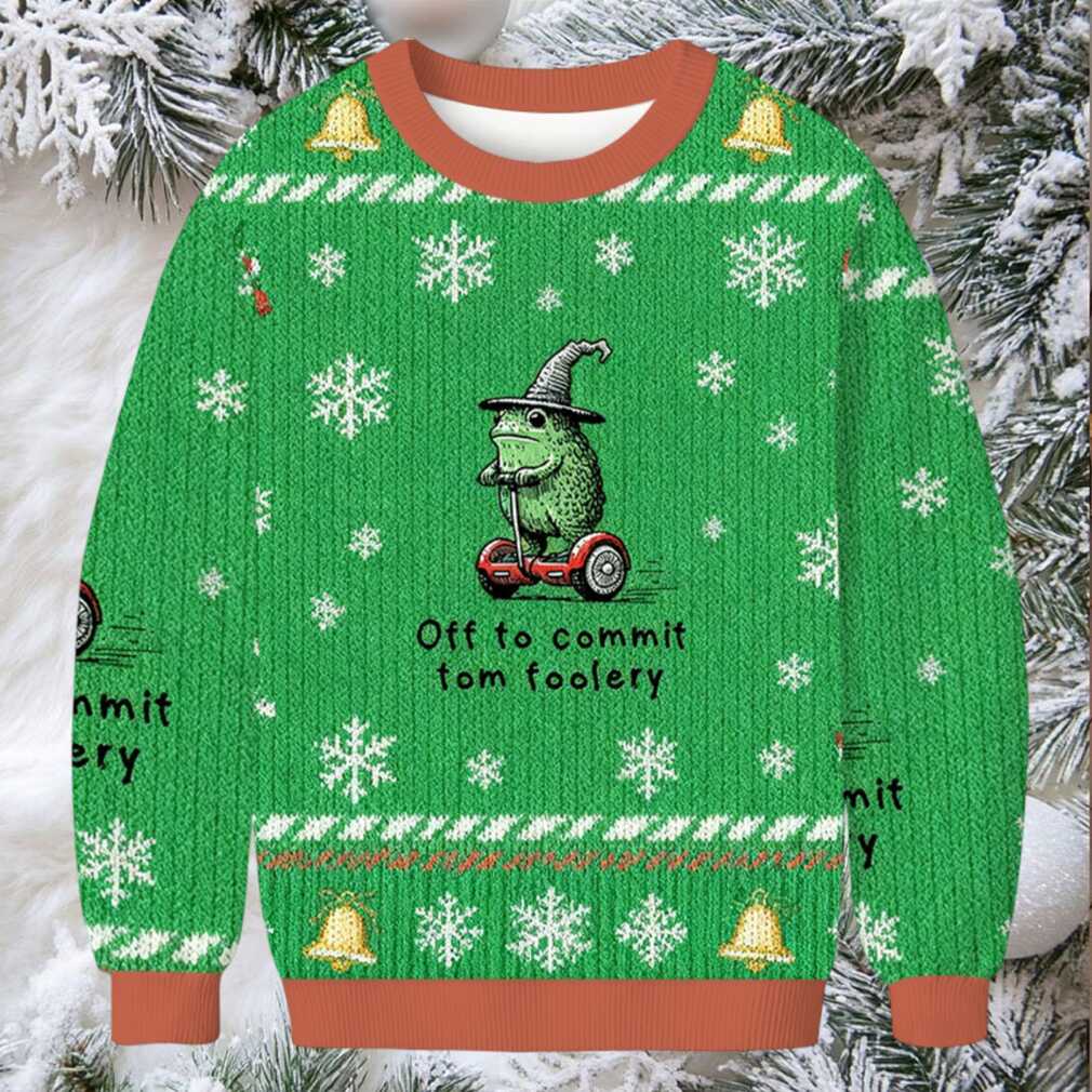 Frog Riding A Balance Scooter Christmas Ugly Sweatshirt Frog Riding A Balance Scooter Christmas Ugly Sweatshirt