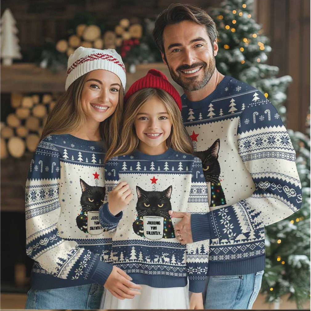 Funny Black Cat Xmas Ugly Christmas Sweater Judging You Silently Funny Black Cat Xmas Ugly Christmas Sweater Judging You Silently