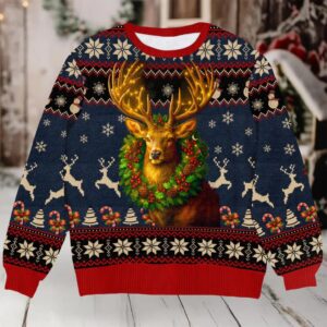 Funny Deer Ugly Christmas Sweater – Perfect Gift for Hunters & Nature Lovers, Holiday Knitwear