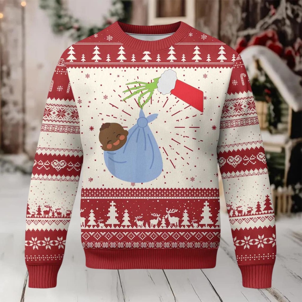Funny NICU Labor Delivery Nurse Xmas Santa Black Baby Ugly Christmas Sweater Funny NICU Labor Delivery Nurse Xmas Santa Black Baby Ugly Christmas Sweater