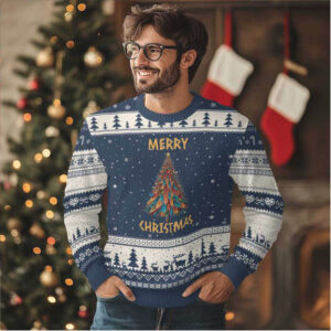 Funny Native American Eagle Feather Xmas Tree Ugly Christmas Sweater