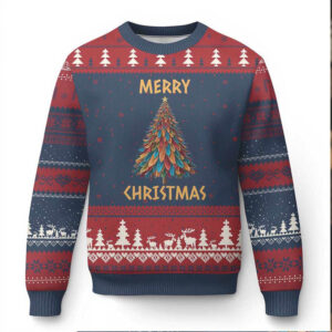 Funny Native American Eagle Feather Xmas Tree Ugly Christmas Sweater