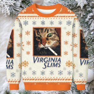 Funny Smoking Cat Christmas Ugly Sweatshirt