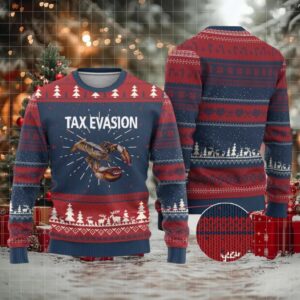 Funny Tax Evasion Lobster Ugly Christmas Sweater Sarcasm Oddly Specific Meme