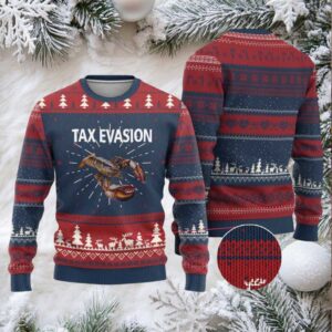 Funny Tax Evasion Lobster Ugly Christmas Sweater Sarcasm Oddly Specific Meme