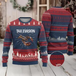 Funny Tax Evasion Lobster Ugly Christmas Sweater Sarcasm Oddly Specific Meme