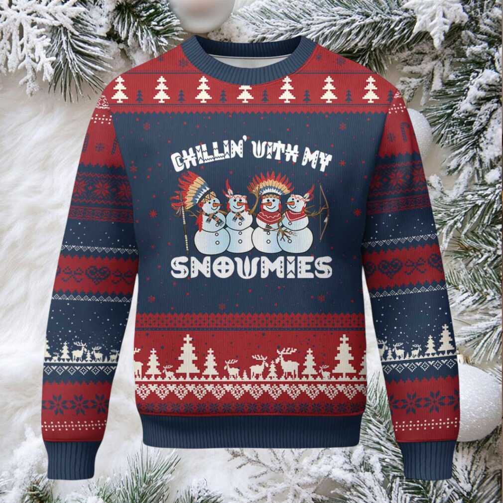 Funny Xmas Native American Ugly Christmas Sweater Chillin’ With My Snowmies Snowman Tribes Funny Xmas Native American Ugly Christmas Sweater Chillin’ With My Snowmies Snowman Tribes