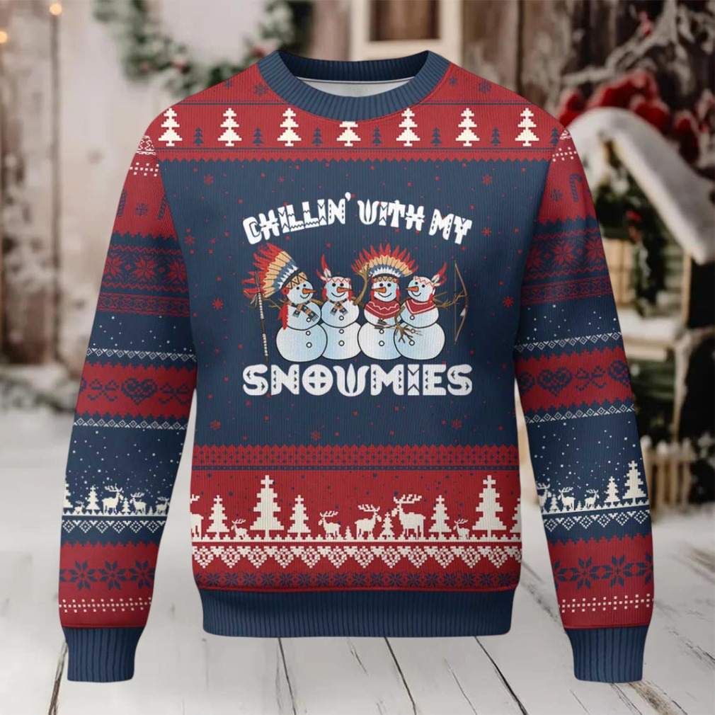 Funny Xmas Native American Ugly Christmas Sweater Chillin’ With My Snowmies Snowman Tribes Funny Xmas Native American Ugly Christmas Sweater Chillin’ With My Snowmies Snowman Tribes