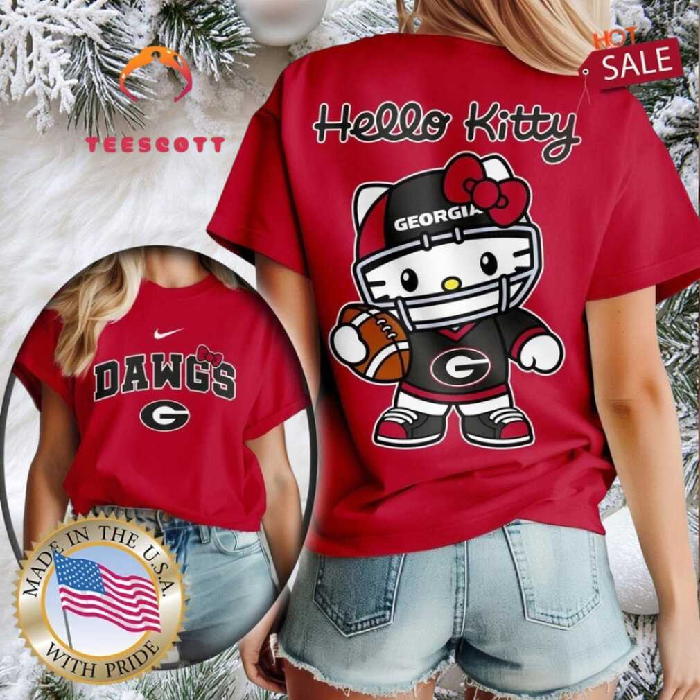 Georgia Bulldogs NCAA Hello Kitty Shirt back view