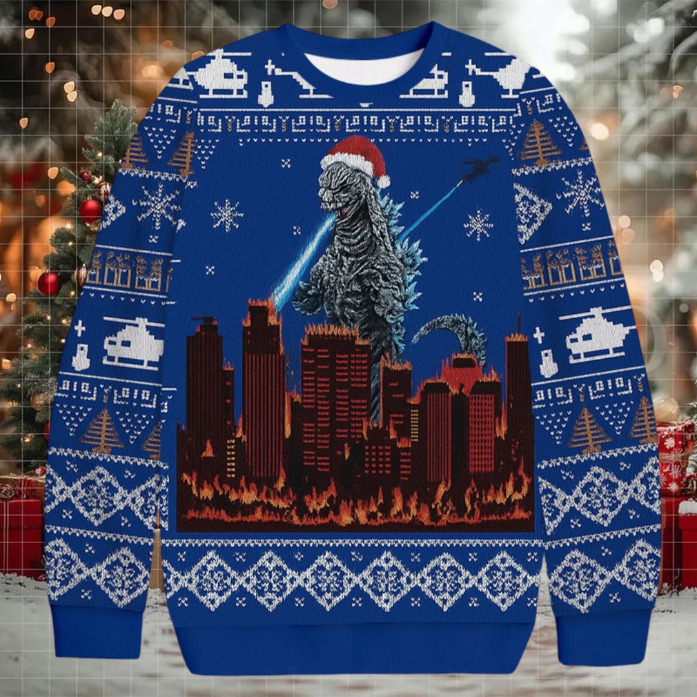 Godzilla Minus One Opening Night Christmas Ugly Sweatshirt design