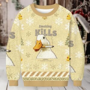 Goose Smoking Funny Meme Christmas Ugly Sweatshirt