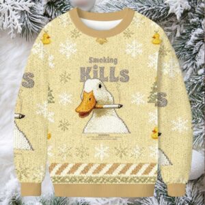 Goose Smoking Funny Meme Christmas Ugly Sweatshirt
