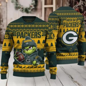 Green Bay Packers Grinch With Balls Ugly Christmas Sweaters