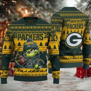 Green Bay Packers Grinch With Balls Ugly Christmas Sweaters