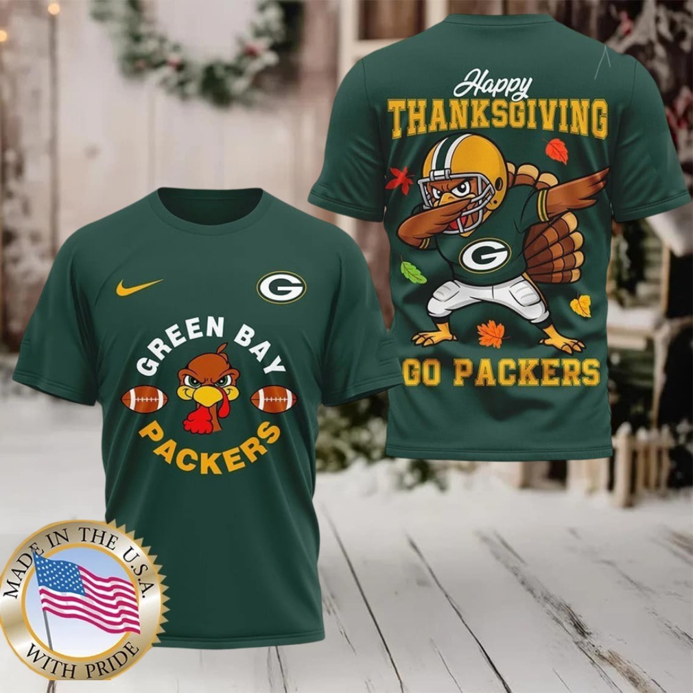 Green Bay Packers NFL Turkey Game Happy Thanksgiving Shirt front view