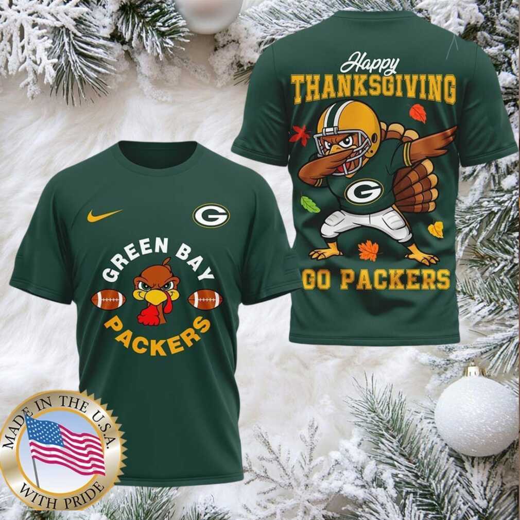Green Bay Packers NFL Turkey Game Happy Thanksgiving Shirt back view