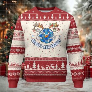 Groovy And Bright Merry Christmas Disco Ball Reindeer Ugly Christmas Sweater