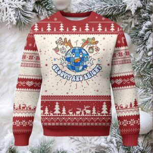 Groovy And Bright Merry Christmas Disco Ball Reindeer Ugly Christmas Sweater
