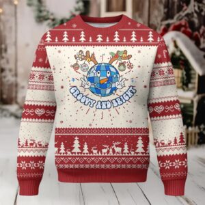 Groovy And Bright Merry Christmas Disco Ball Reindeer Ugly Christmas Sweater