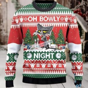 Grumpy Cat Dad Oh Bowly Night Merry Ugly Christmas Sweater