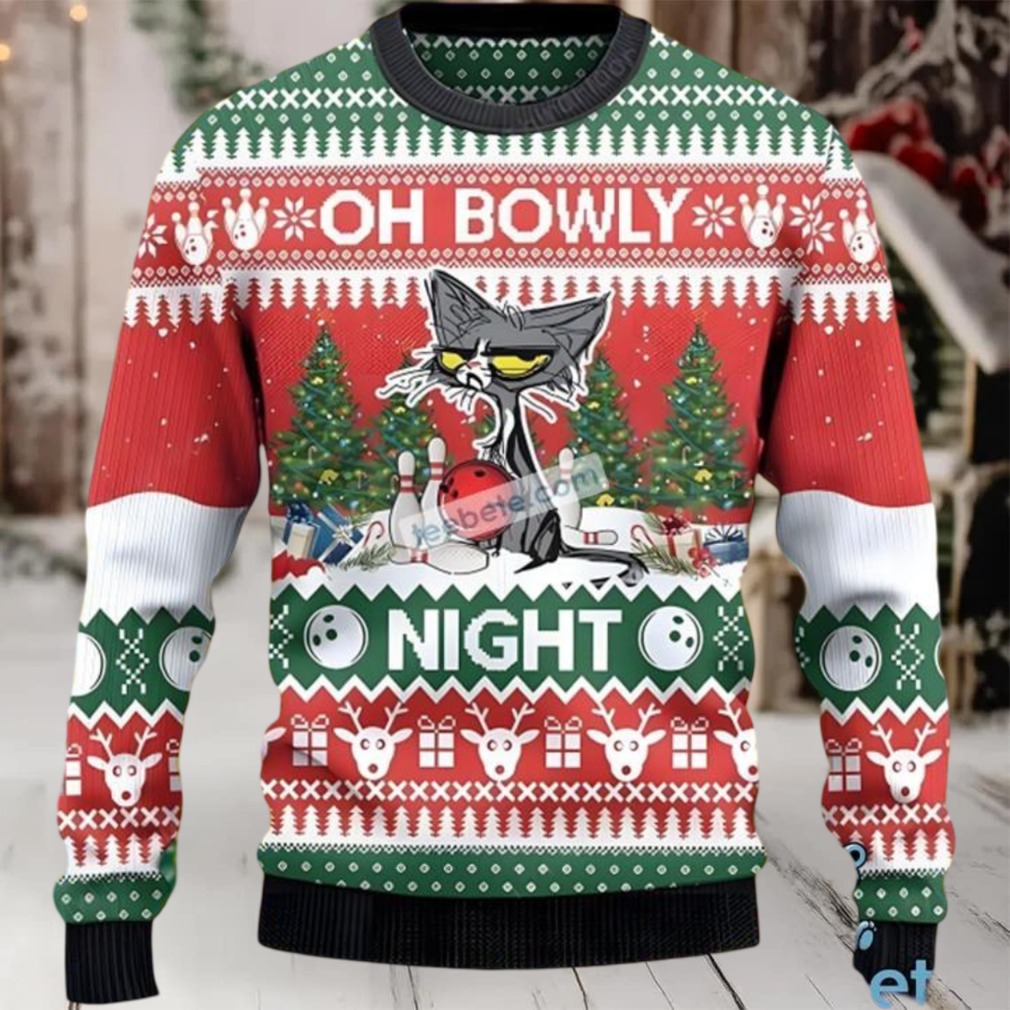 Grumpy Cat Dad Oh Bowly Night Merry Ugly Christmas Sweater Grumpy Cat Dad Oh Bowly Night Merry Ugly Christmas Sweater
