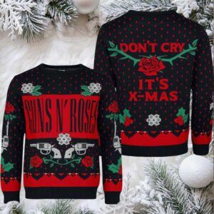 Guns N Roses Don’t Cry It Is Xmas 2025 Knitted Ugly Christmas Sweater
