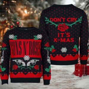 Guns N Roses Don’t Cry It Is Xmas 2025 Knitted Ugly Christmas Sweater