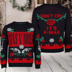 Guns N Roses Don’t Cry It Is Xmas 2025 Knitted Ugly Christmas Sweater