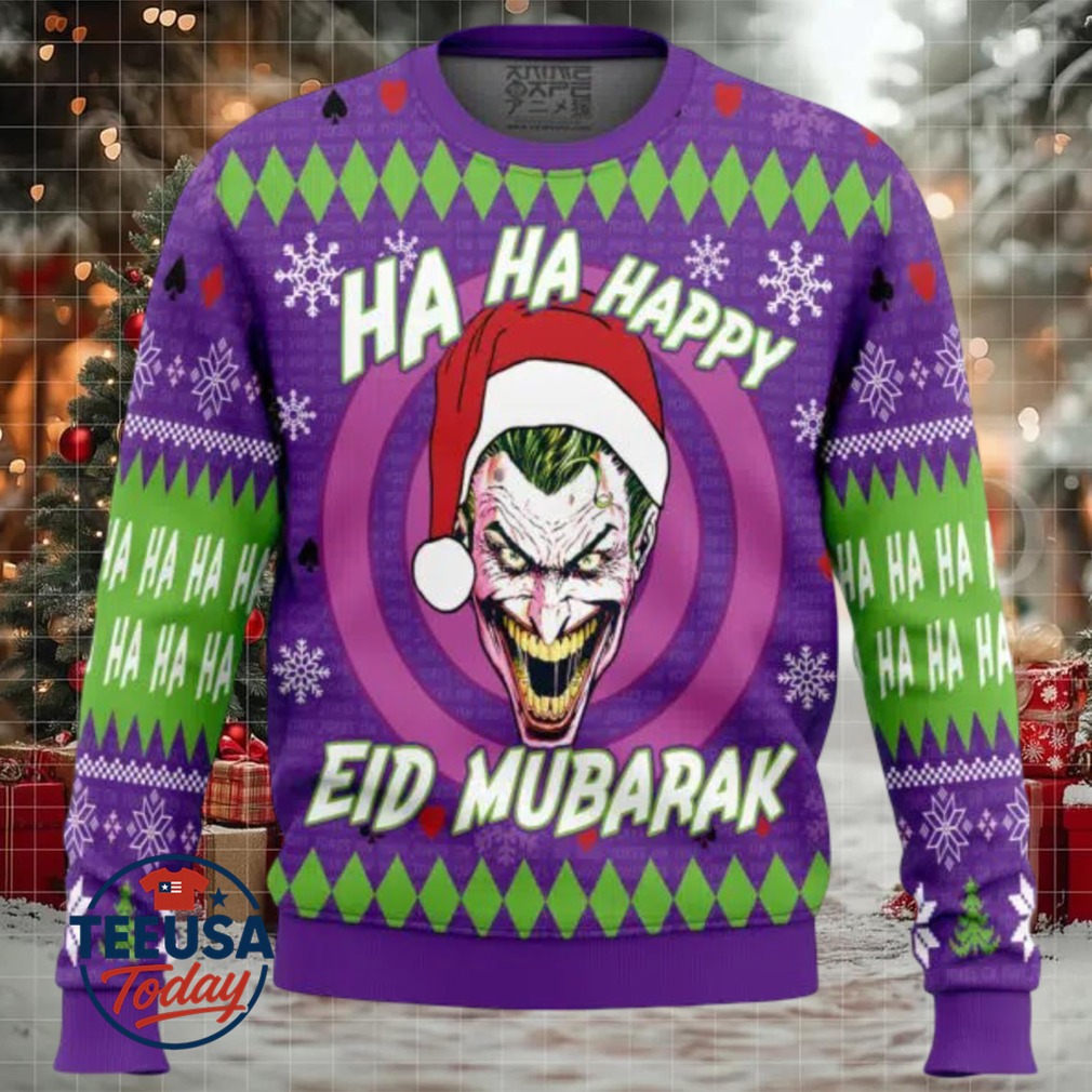 Ha ha ha Eid Mubarak DC Comics Ugly Christmas Sweater Ha ha ha Eid Mubarak DC Comics Ugly Christmas Sweater