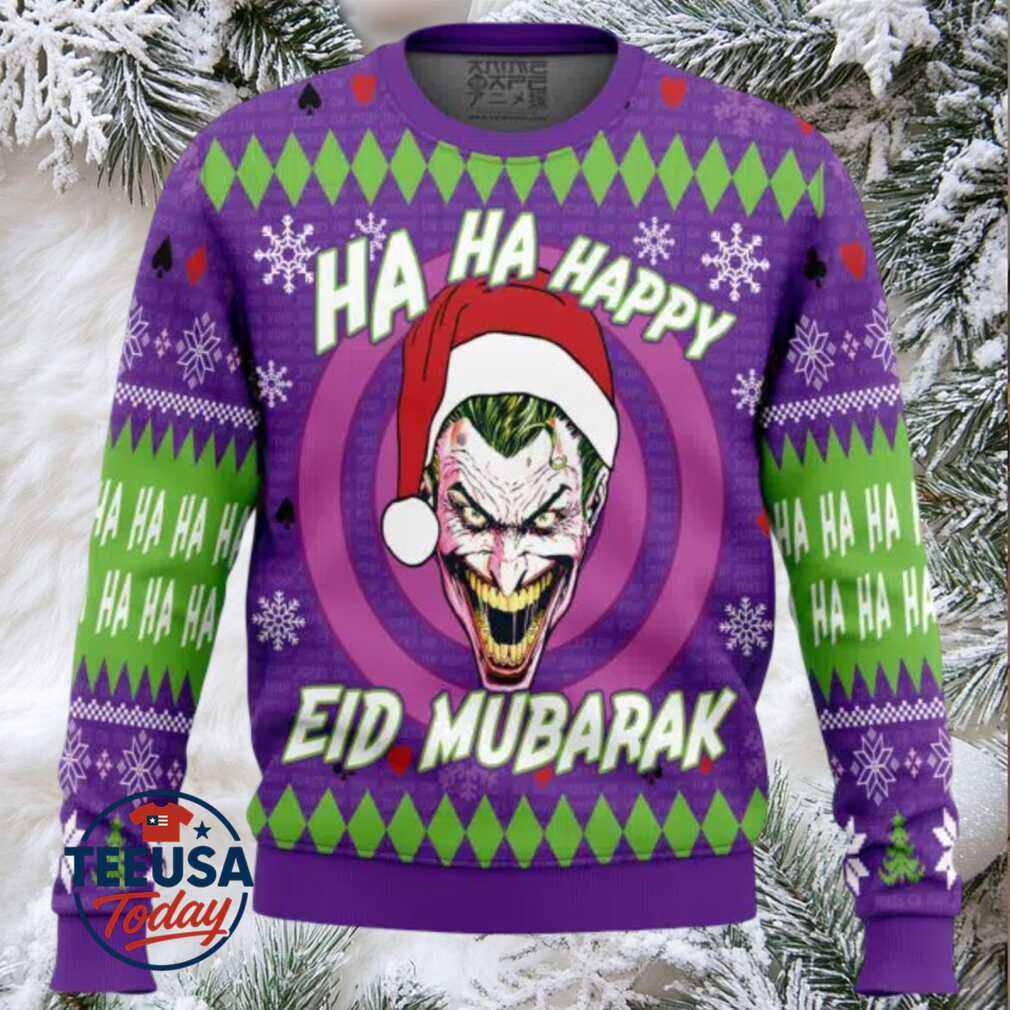 Ha ha ha Eid Mubarak DC Comics Ugly Christmas Sweater Ha ha ha Eid Mubarak DC Comics Ugly Christmas Sweater