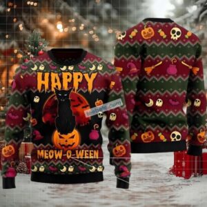 Halloween Cat Womens Ugly Christmas Sweater
