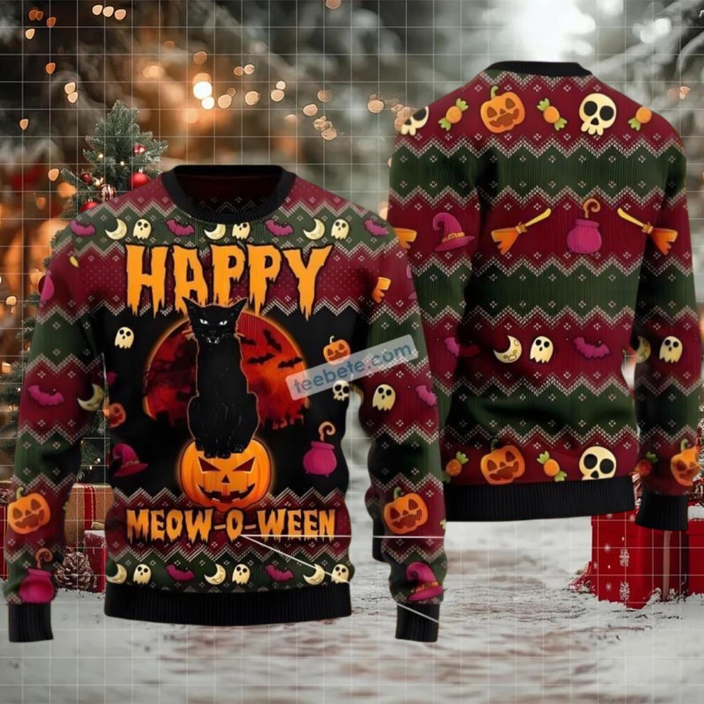 Halloween Cat Womens Ugly Christmas Sweater Halloween Cat Womens Ugly Christmas Sweater