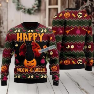 Halloween Cat Womens Ugly Christmas Sweater