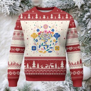 Hanukkah Floral Menorah Ugly Christmas Sweater Jewish Gift For Women