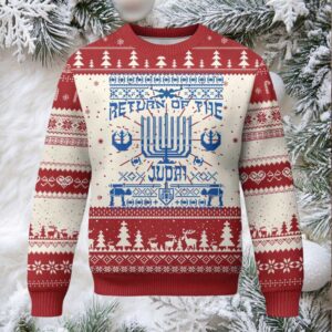 Hanukkah Holiday Ugly Christmas Sweater Return Of The Judai Chanukah Jewish Festival
